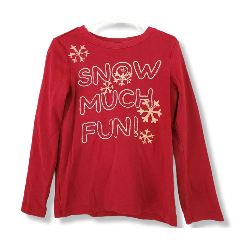 Vintage Gymboree Girls 5 Penguin Chalet Red Snow Much Fun Shirt